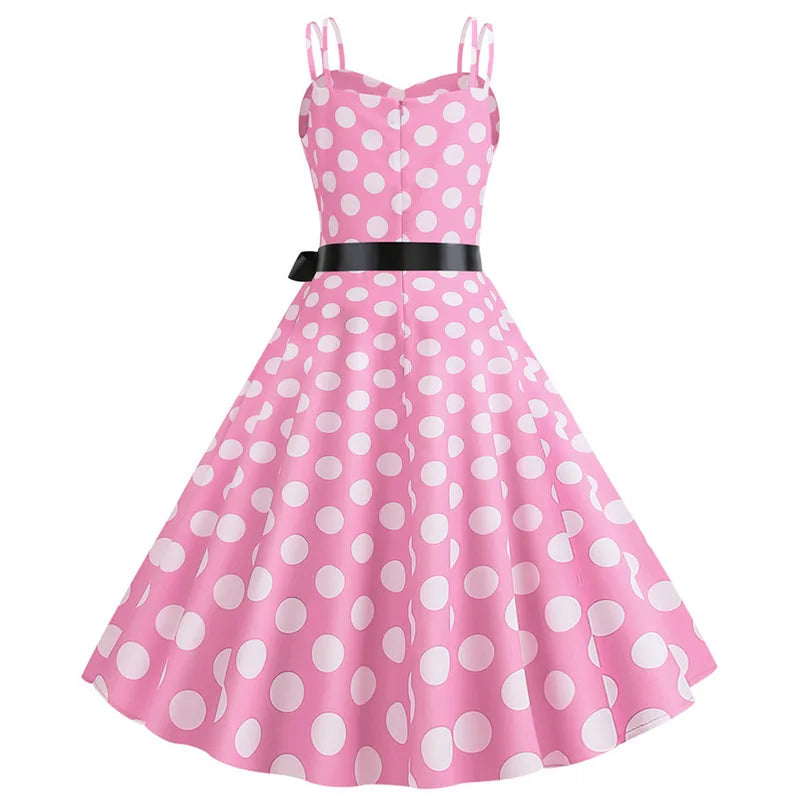 Robe Vintage Femme Années 50-60 À Pois — Style Rétro Soiree & Casual