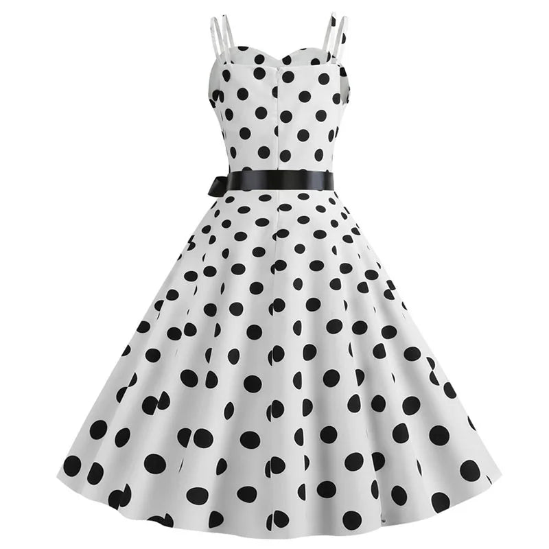Robe Vintage Femme Années 50-60 À Pois — Style Rétro Soiree & Casual