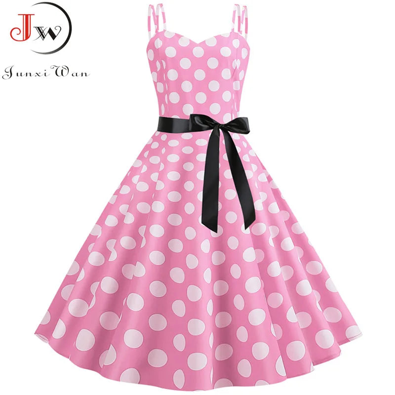 Robe Vintage Femme Années 50-60 À Pois — Style Rétro Soiree & Casual