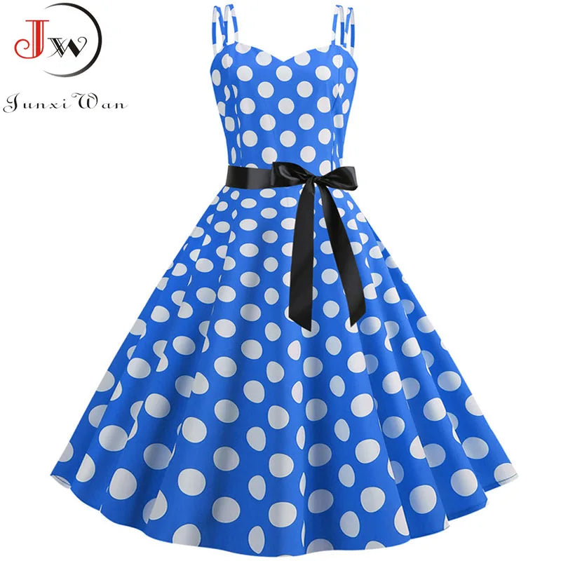 Robe Vintage Femme Années 50-60 À Pois — Style Rétro Soiree & Casual