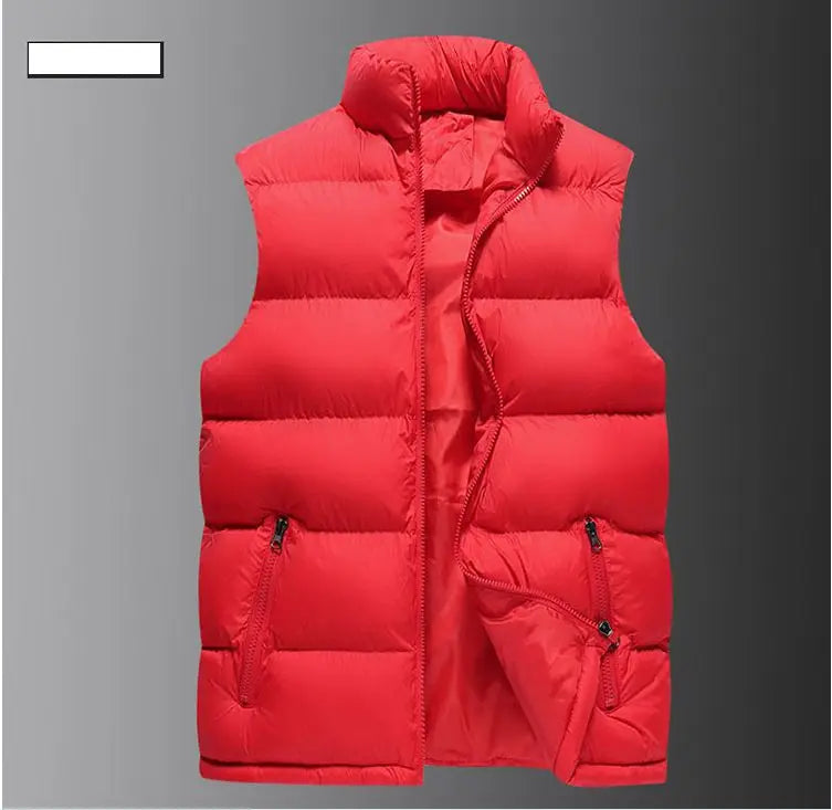 Gilet Homme Chaud Sans Manches — Veste Zippée Imperméable Automne/Hiver