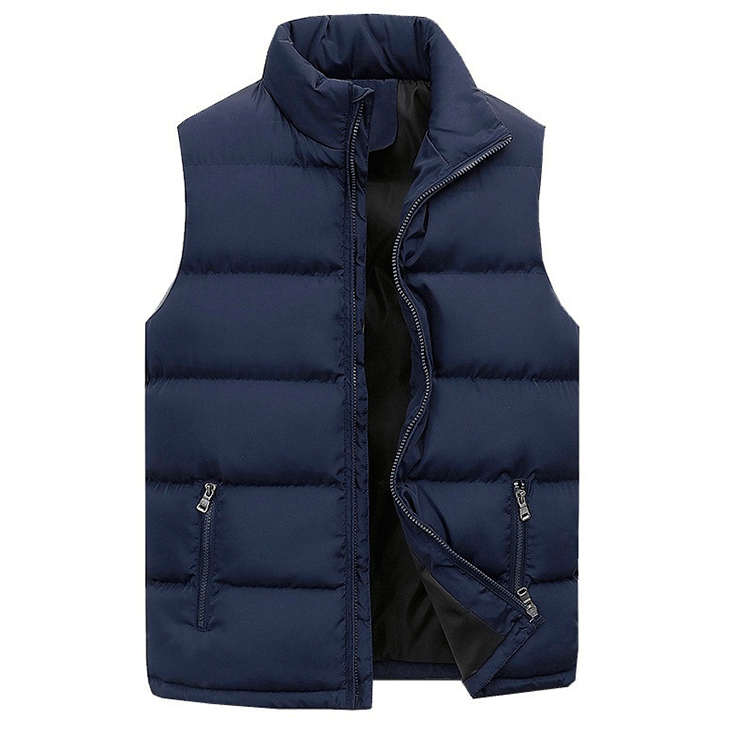 Gilet Homme Chaud Sans Manches — Veste Zippée Imperméable Automne/Hiver