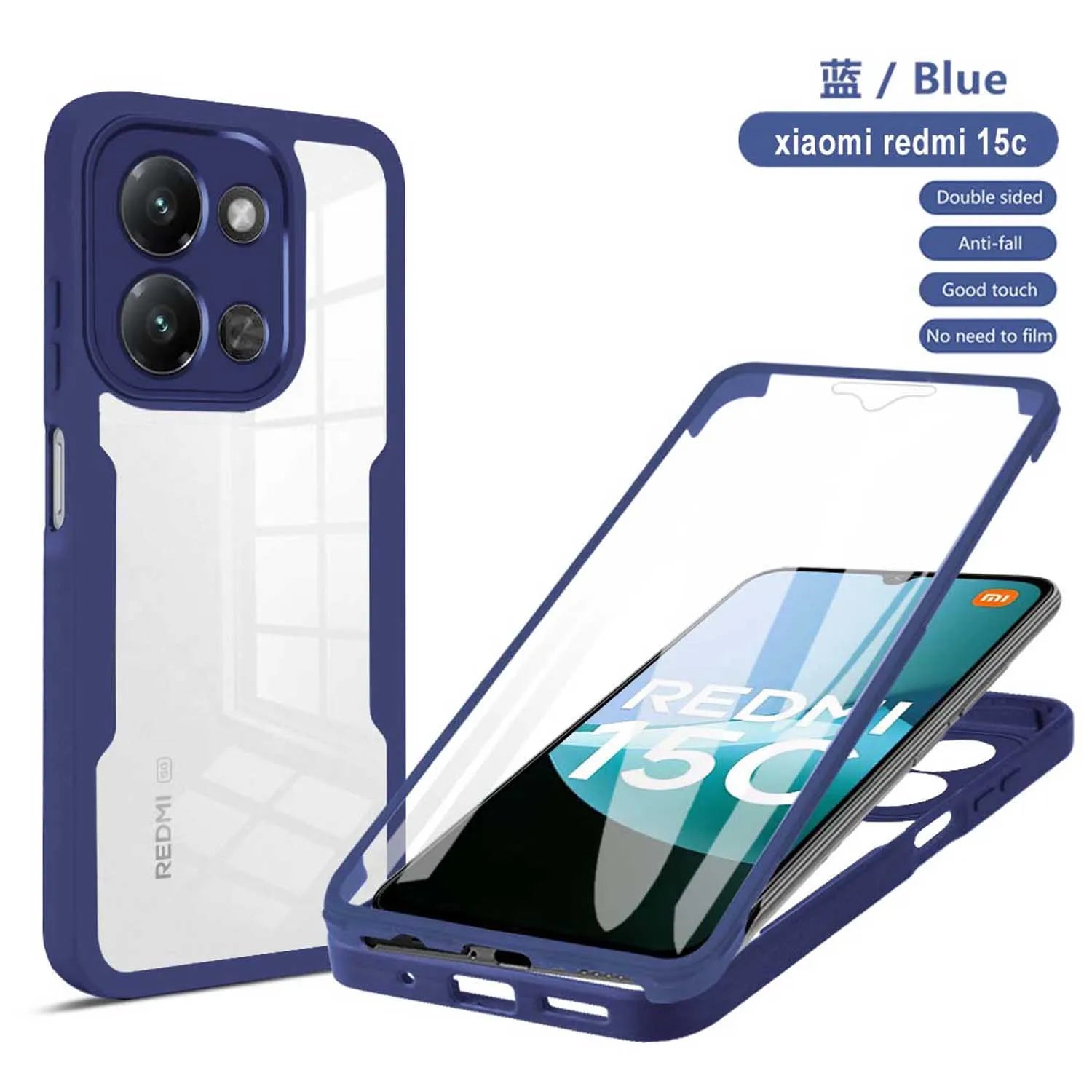 Coque 360° anti-choc Xiaomi Redmi 15C / A5 4G – Protection intégrale enveloppante
