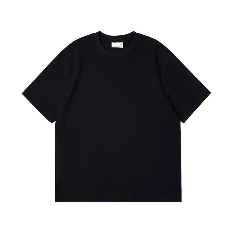 Oversize Men's T-Shirt Heavy Cotton Solid Color Heavy Loose Off-Shoulder Short Sleeve New Men's T-Shirt Undershirt Men's