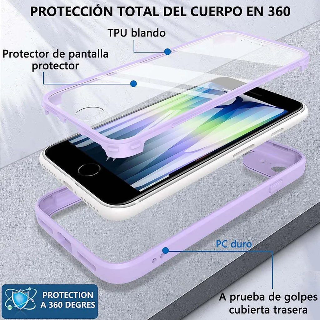Coque 360° transparente iPhone – Protection intégrale avant/arrière anti-choc