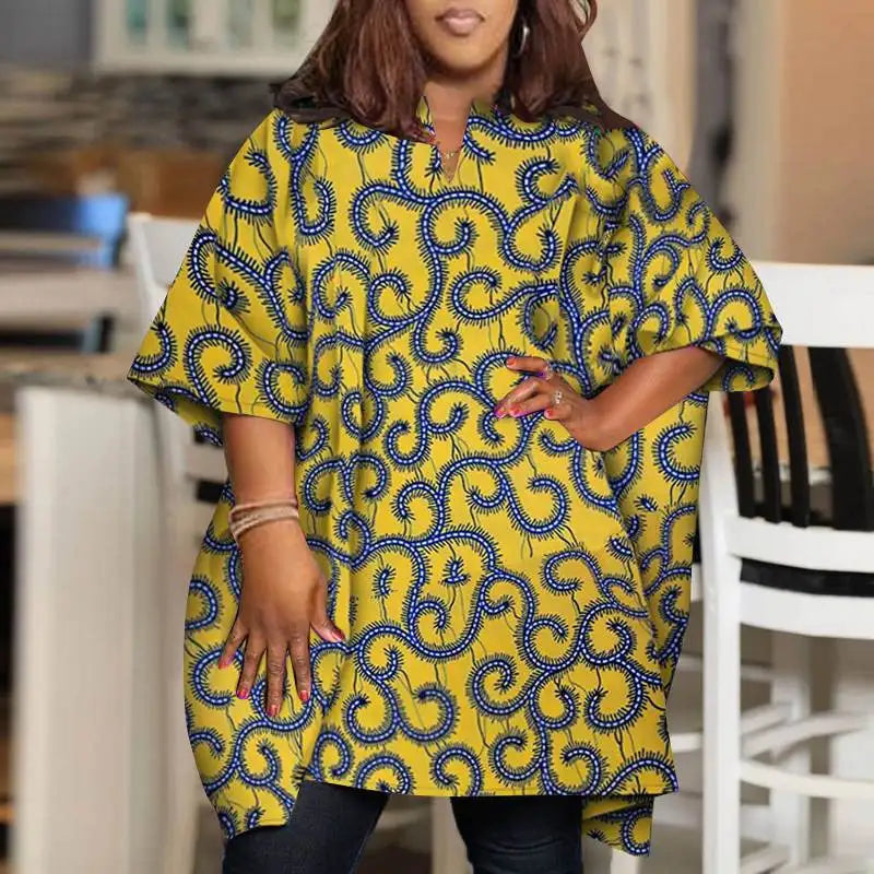 Plus Size VONDA Women Blouses 2024 Elegant Half Sleeve Printed Shirts Bohemian V Neck Tops Fashion Casual Loose Blusas Oversized