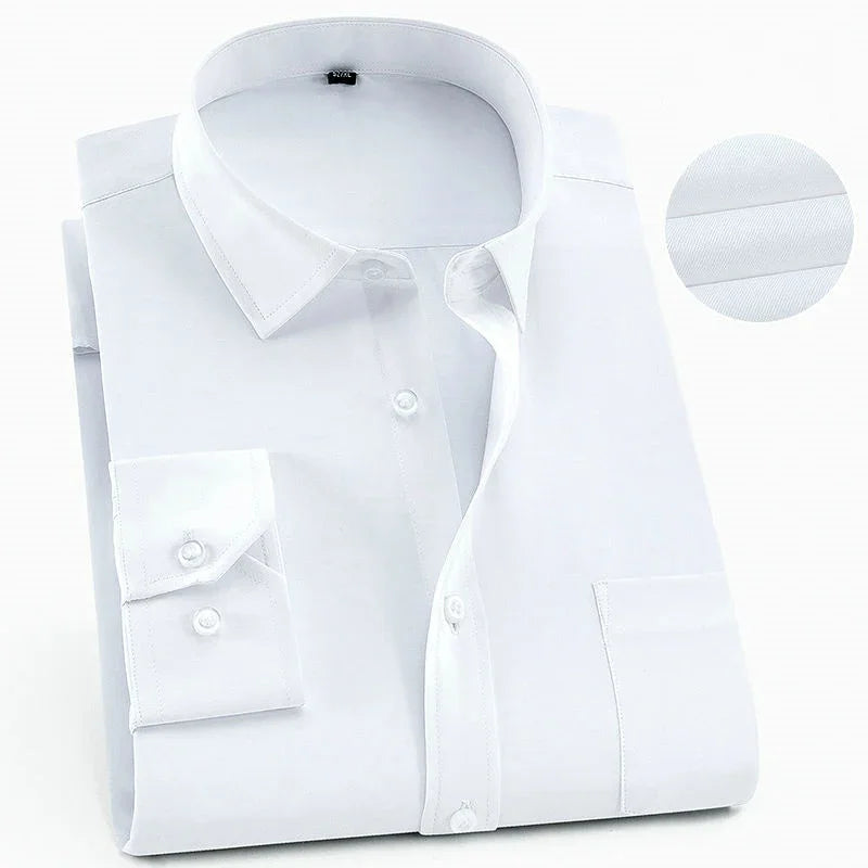 Oversized Shirt 9XL 47 48 Mens Striped Business Casual Long Sleeved Classic Formal Male Social Dress Button Up Shirts Slim Fit