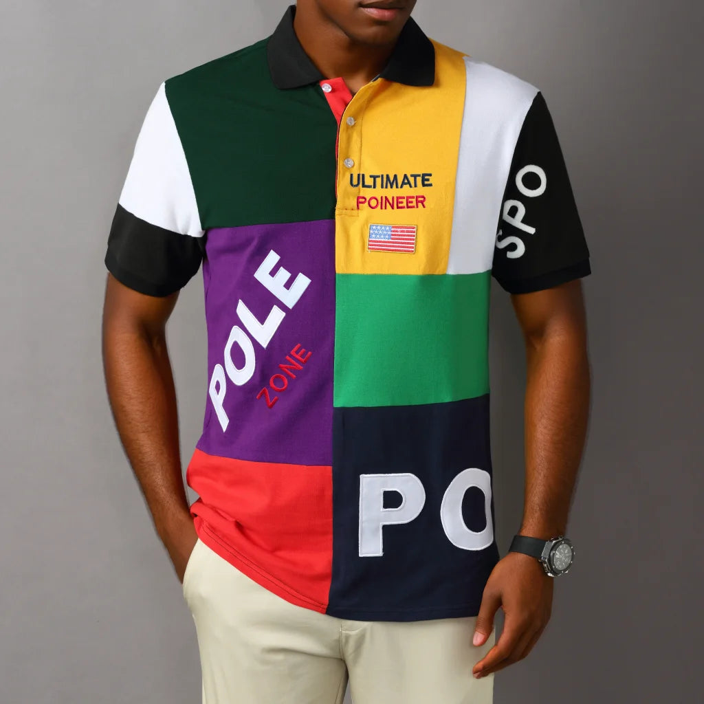 Oversized New Men's Polo T Shirt US Size 7XL Short Sleeve Classic Plaid Three Buttons Collar TShirt (Available in Big & Tall)