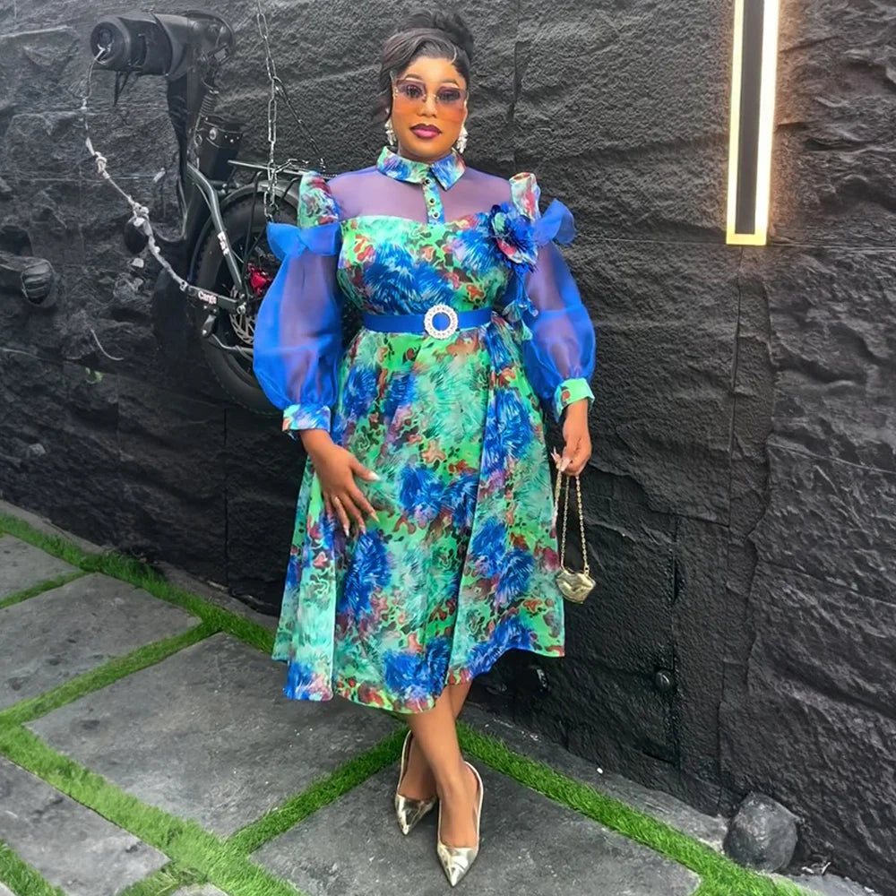 Robe Africaine Longue Femme — Imprimée Grande Taille Soirée Mariage