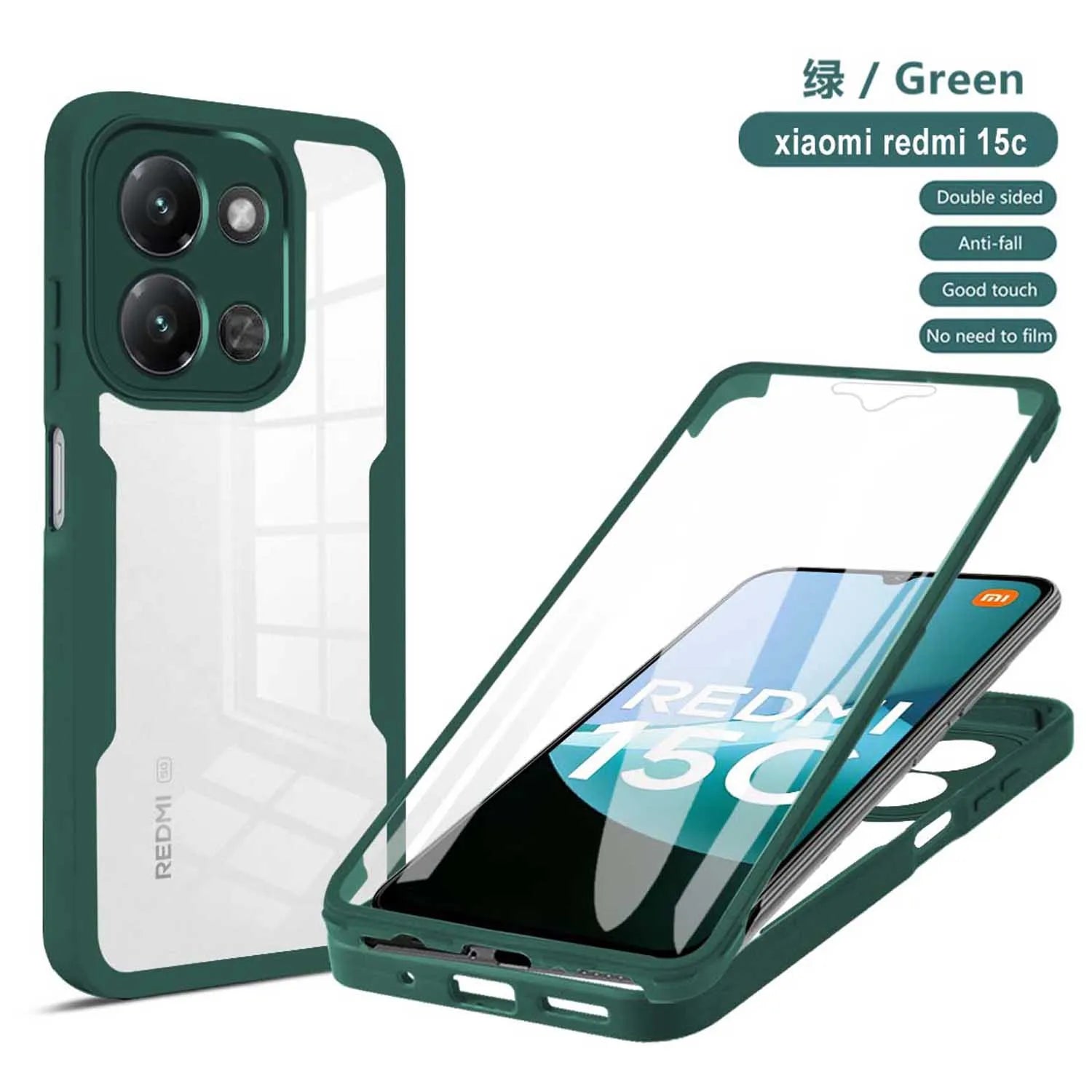 Coque 360° anti-choc Xiaomi Redmi 15C / A5 4G – Protection intégrale enveloppante