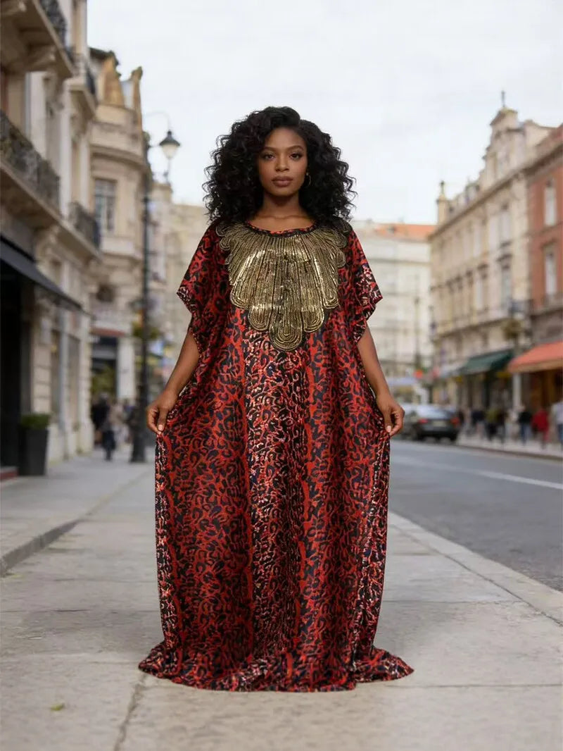 Robe Longue Femme Col V Rayée — Style Décontracté Grande Taille Automne 2026