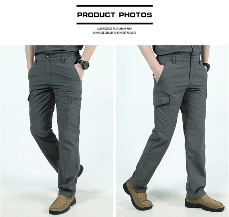 Pantalon Cargo Tactique Homme — Léger Imperméable Multi-Poches Été