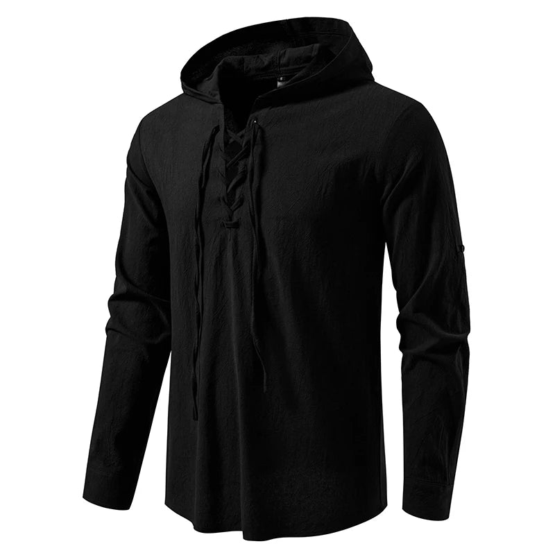 Chemise Homme à Capuche – Manches Longues Style Décontracté