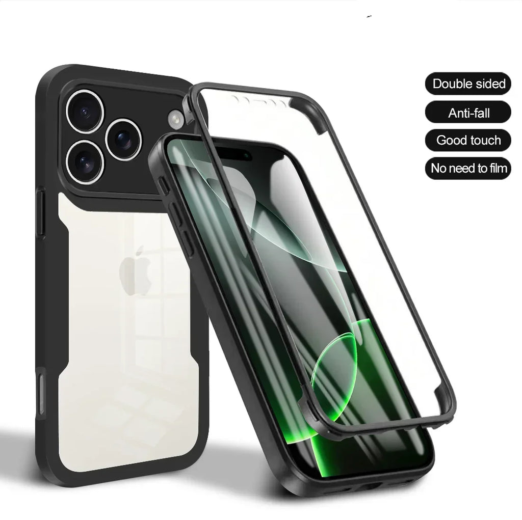 Coque 360° transparente iPhone Pro Max – Protection complète souple avant/arrière