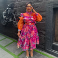 Robe Africaine Longue Femme — Imprimée Grande Taille Soirée Mariage