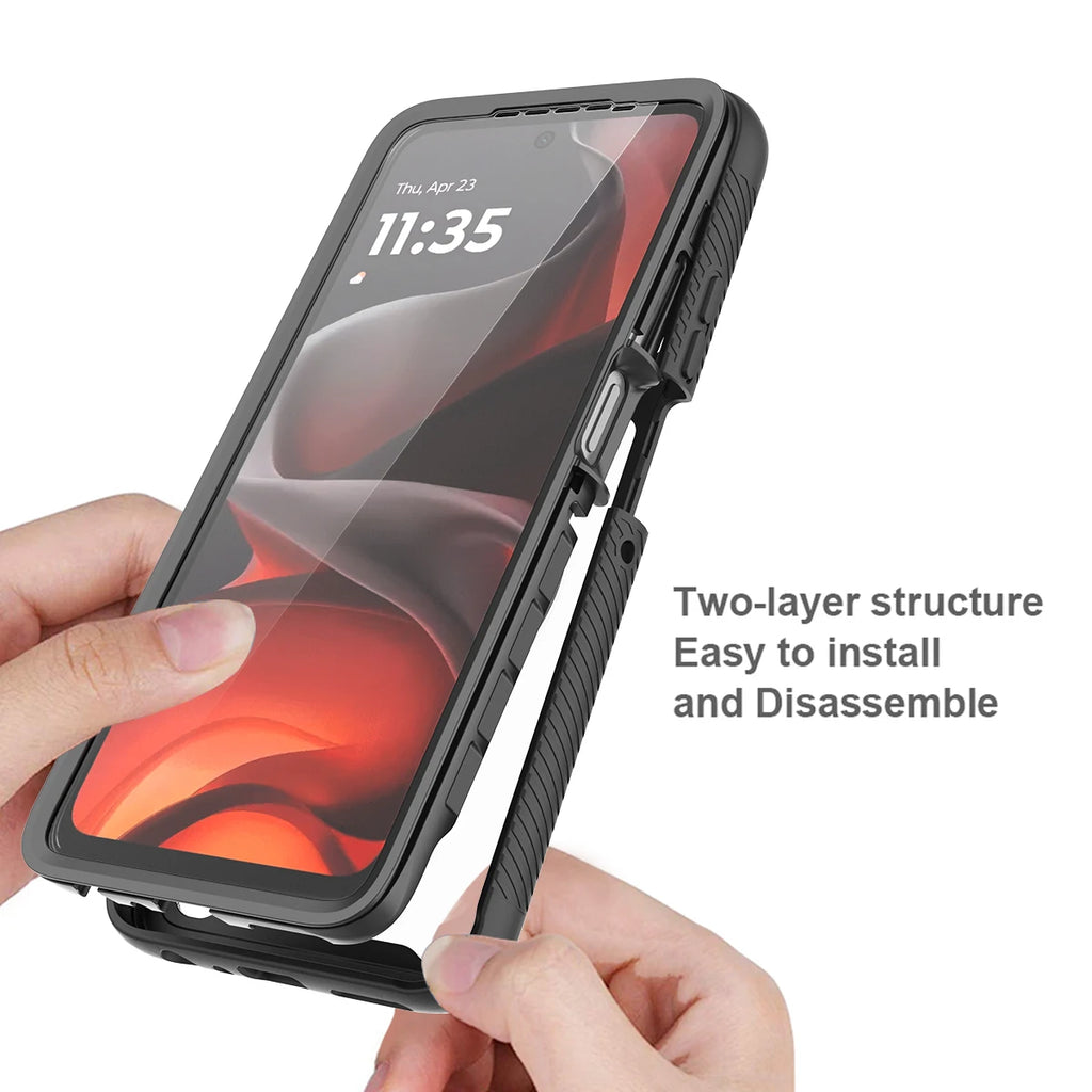 Coque 360° anti-choc Motorola Moto G56 5G – Transparente avec protection d'écran intégrée