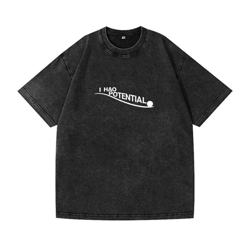 T-Shirt Oversize Washed "I Had Potential" — Hip Hop Casual