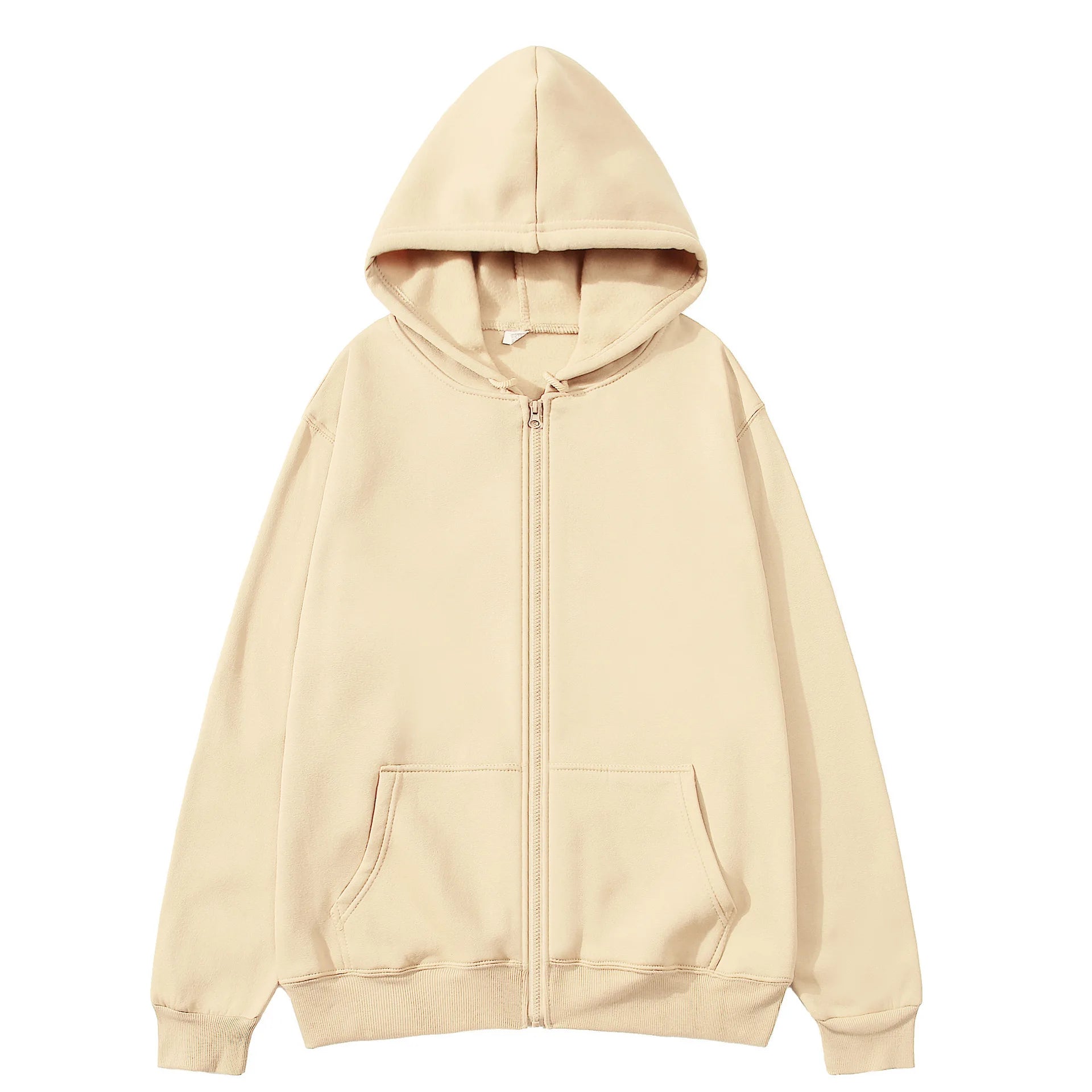Oversize Women Hoodies Casual Solid Zip Up Hooded Sweatshirt Harajuku Korean Loose Couple Hoodie Jacket Coat Streetwear