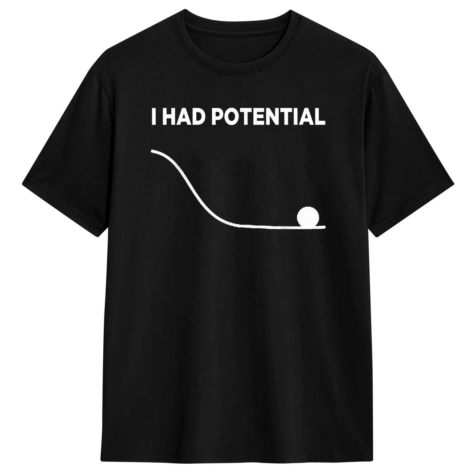 Oversized T Shirt I Had Potential Cotton T Shirts Hip Hop Tee Shirt for Male Beach Y2K Funny Pattern Short Sleeve Clothing