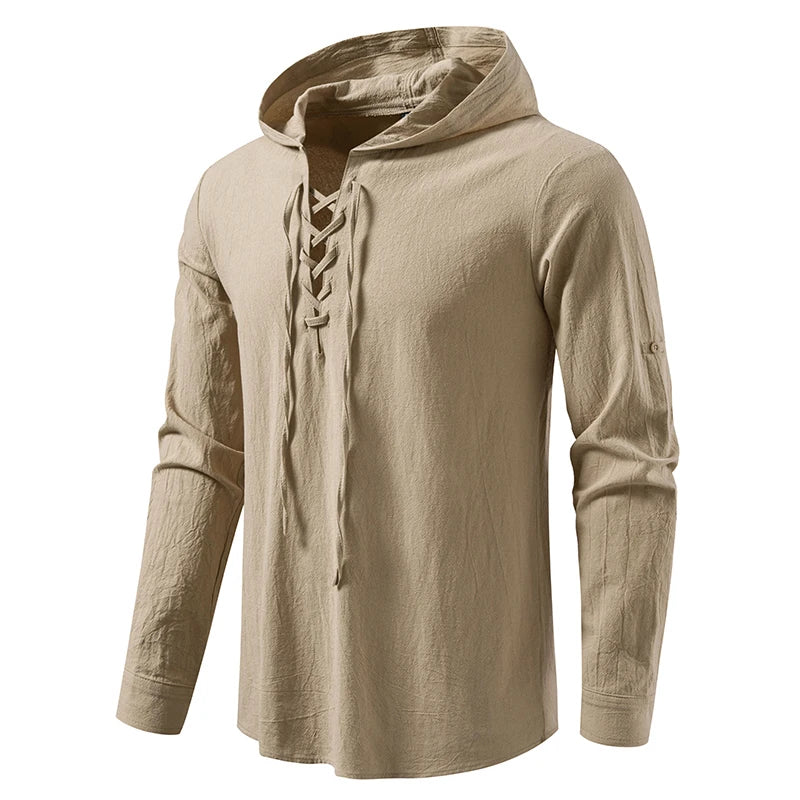 Chemise Homme à Capuche – Manches Longues Style Décontracté