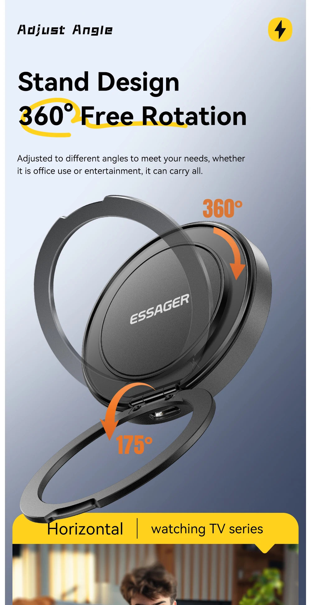 Chargeur Sans Fil Magnétique Essager 15W pour iPhone 16 15 14 13 Pro Max AirPods