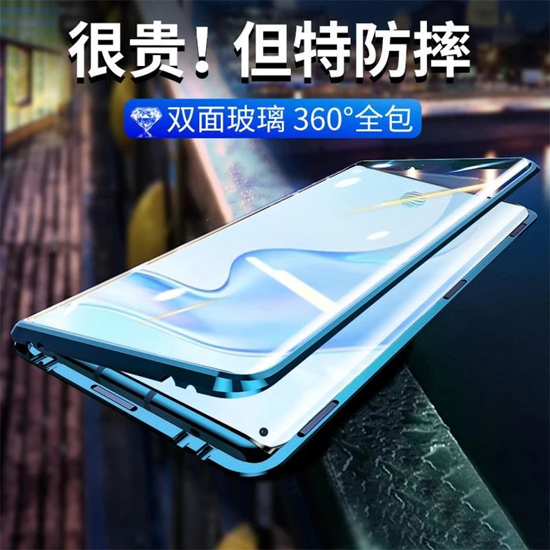 Coque magnétique 360° iPhone – Double face verre trempé et métal, protection totale