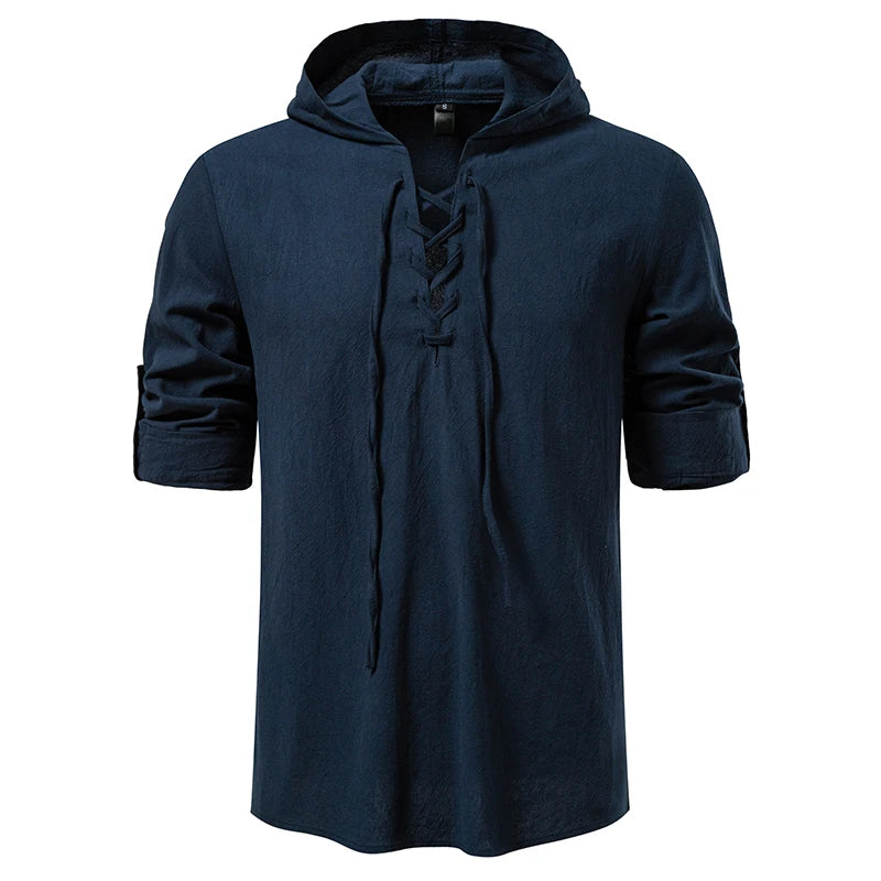 Chemise Homme à Capuche – Manches Longues Style Décontracté
