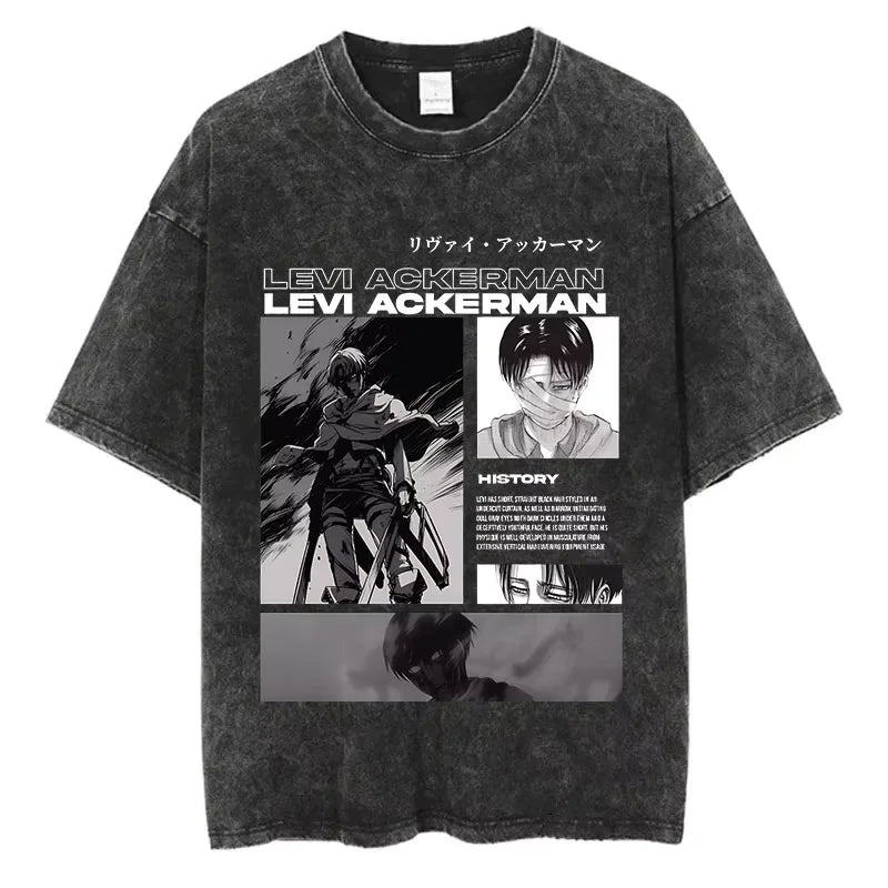 T-Shirt Oversize Attack on Titan — Anime Streetwear Vintage