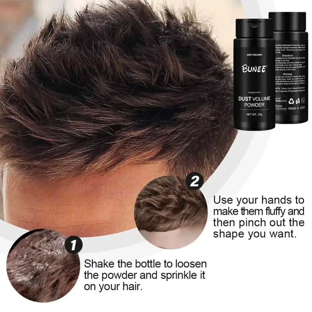 Poudre coiffante volumisante – Tenue longue durée, contrôle du gras, homme & femme