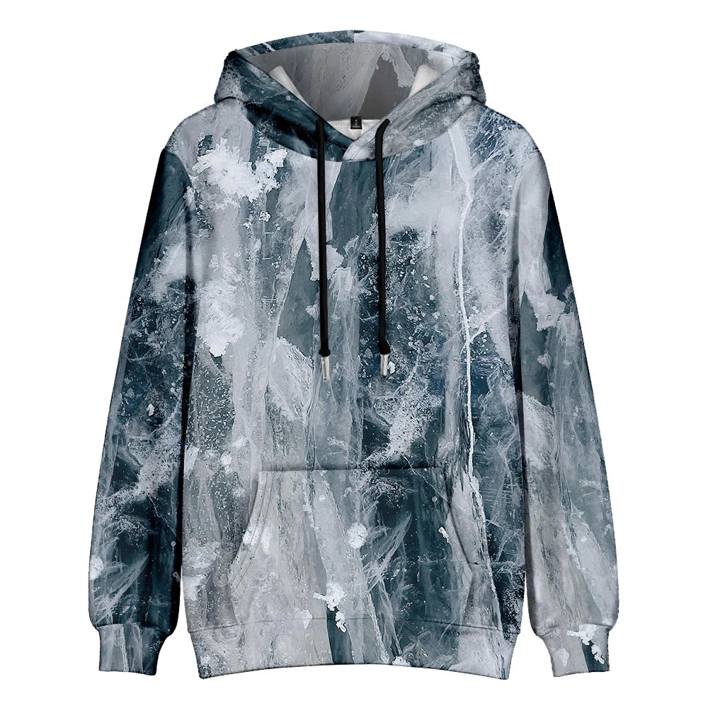 Men's Oversize Hoodie Modern Abstract Art Print Sweatshirt Fluid Graphic Pullover Hoodie with Pocket Streetwear Couple Fashion