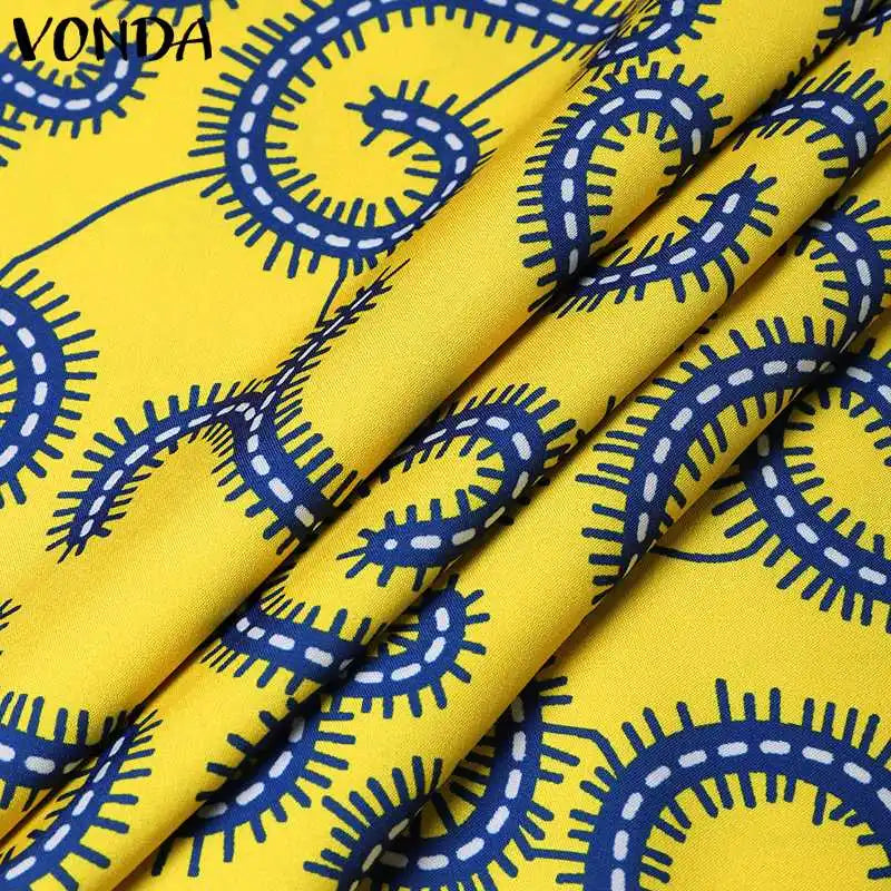 Plus Size VONDA Women Blouses 2024 Elegant Half Sleeve Printed Shirts Bohemian V Neck Tops Fashion Casual Loose Blusas Oversized
