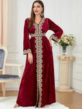 Robe Abaya Velours Femme — Kimono Long Style Dubaï & Caftan Marocain