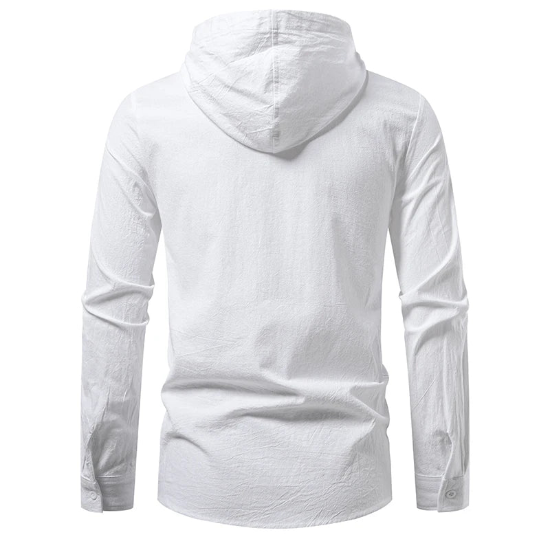Chemise Homme à Capuche – Manches Longues Style Décontracté
