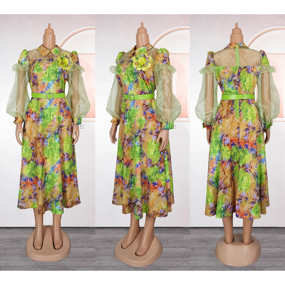 Robe Africaine Longue Femme — Imprimée Grande Taille Soirée Mariage