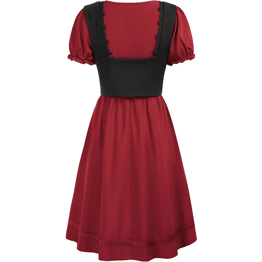 Robe Médiévale Gothique Femme — Manches Courtes Maxi Féerique Viking