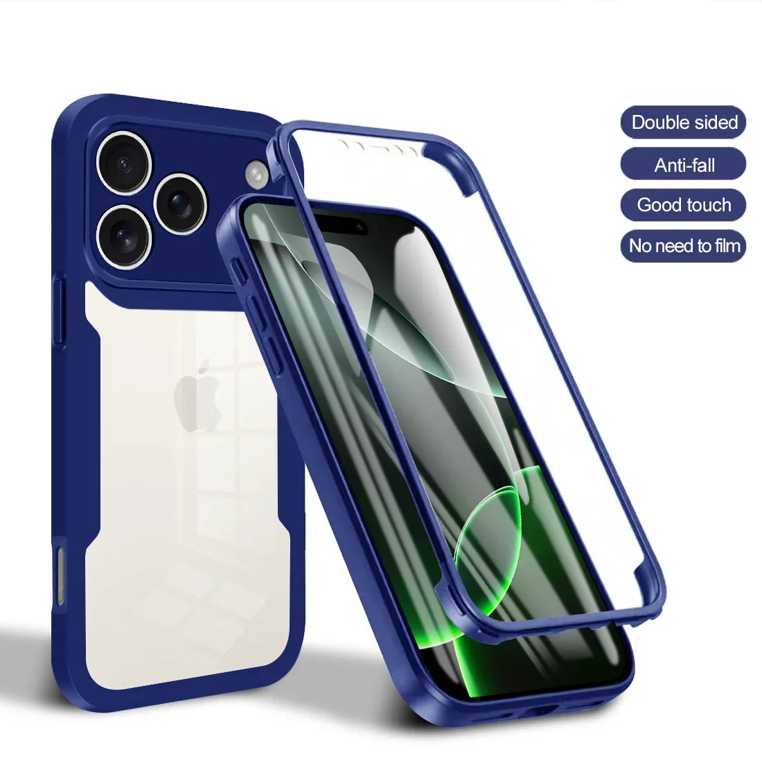 Coque 360° transparente iPhone Pro Max – Protection complète souple avant/arrière