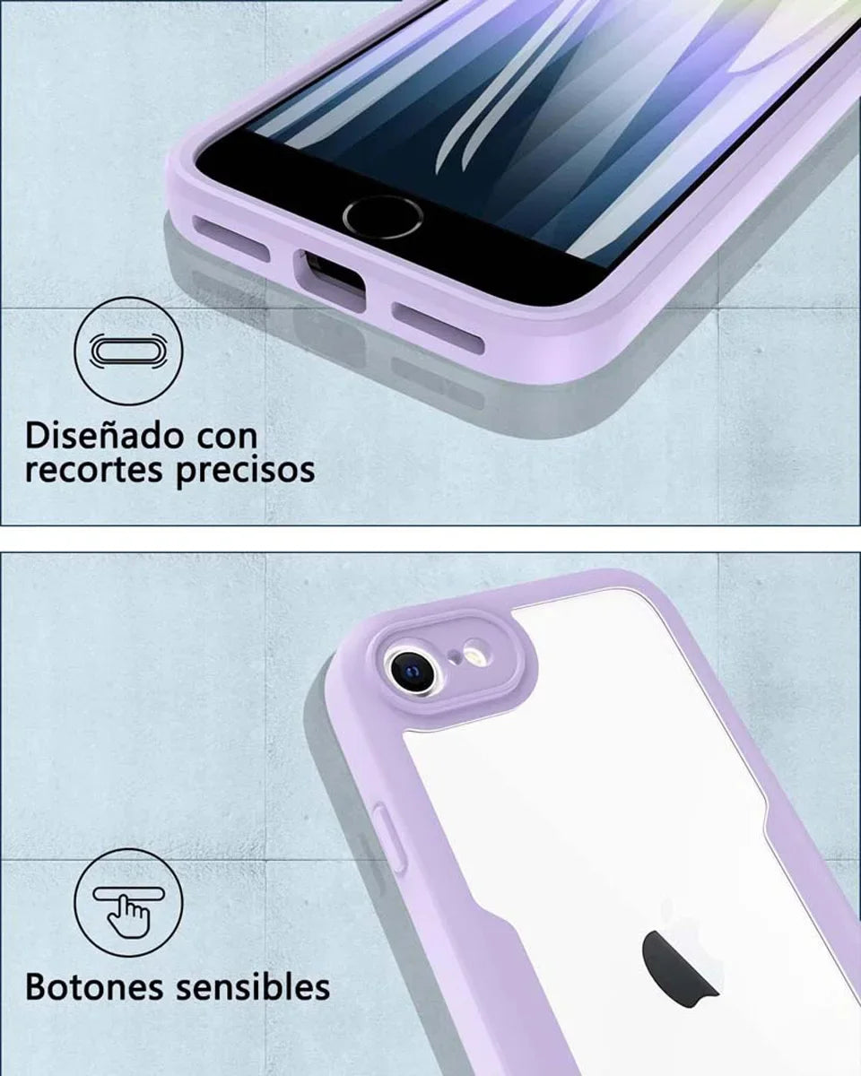 Coque 360° transparente iPhone – Protection intégrale avant/arrière anti-choc