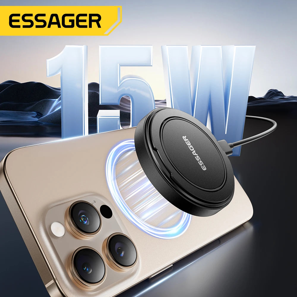 Chargeur Sans Fil Magnétique Essager 15W pour iPhone 16 15 14 13 Pro Max AirPods