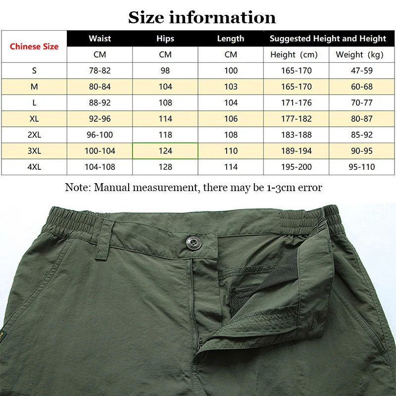 Pantalon Cargo Tactique Homme — Léger Imperméable Multi-Poches Été