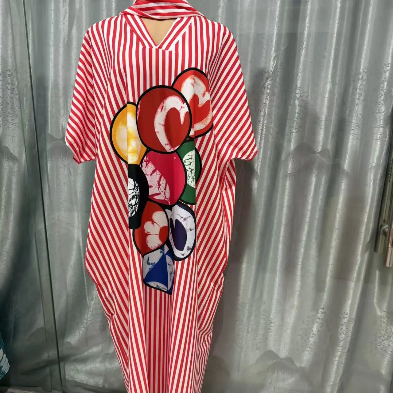 Robe Longue Femme Col V Rayée — Style Décontracté Grande Taille Automne 2026