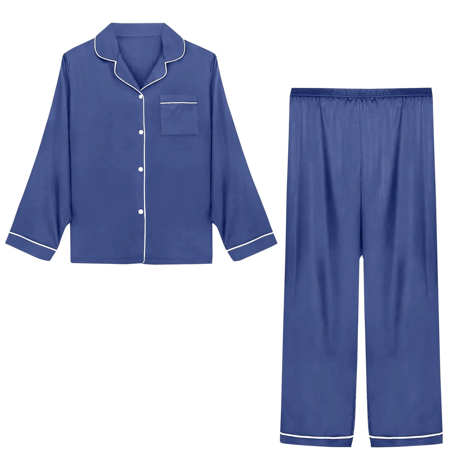 Women Pijama Sets Sleepwear Long-sleeve Cardigan Set Women Pajamas Sets Sexy Silk Polyester Female Pyjamas Home Clothing