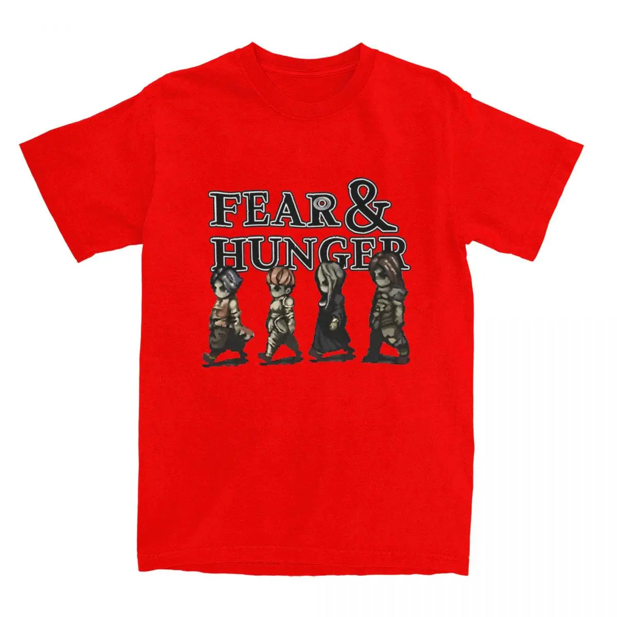 Oversized T Shirt FEAR AND HUNGER 100 Cotton T-Shirts Fashion Tshirt for Male Summer Y2K Funny Design Short Sleeve Tops