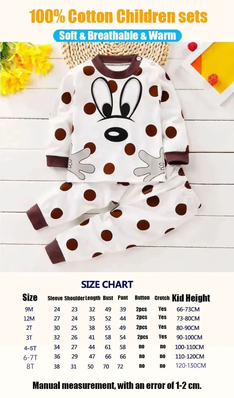 Ensemble Pyjama Enfant Coton — Sous-Vêtements & Pantalon Automne/Hiver