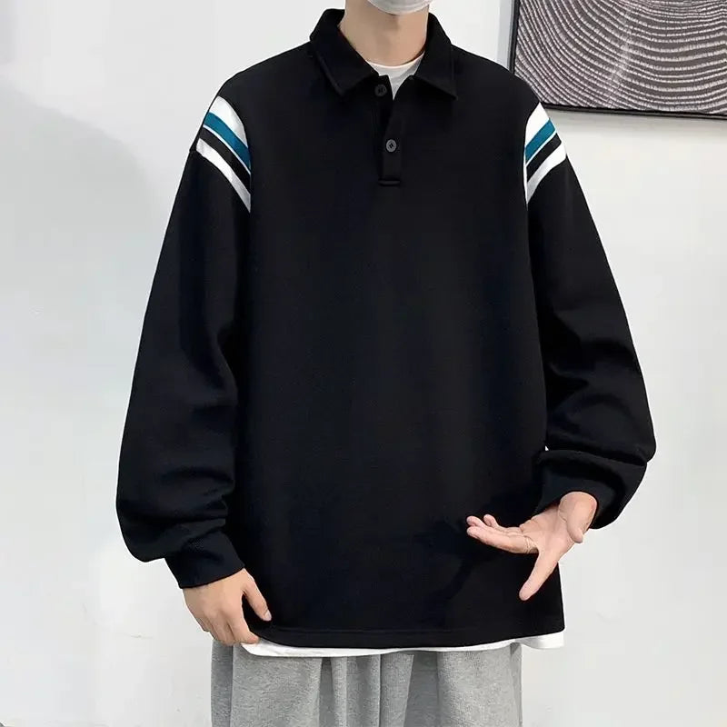 Oversize Sweatshirts Polo Baggy Tops Big Size T Shirts for Men Oversized T-shirt Y2k Original Harajuku Fashion Bulk Male Clothes