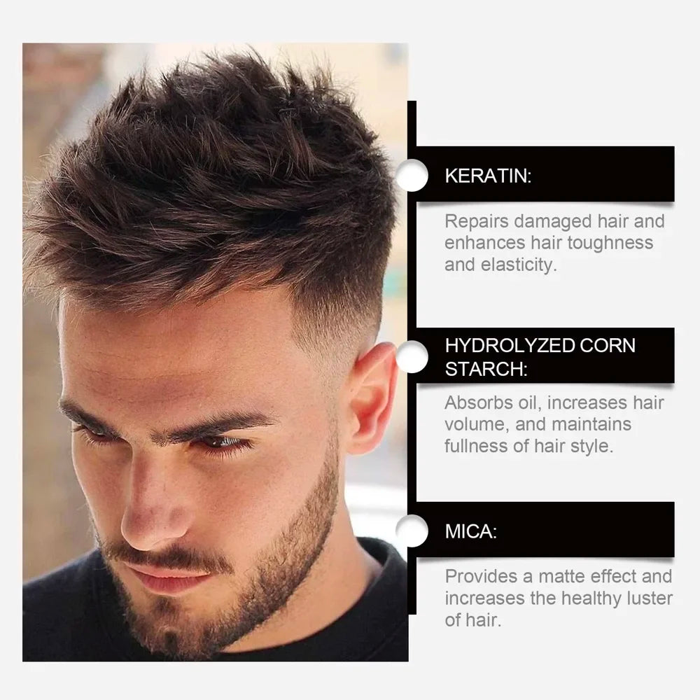 Poudre coiffante volumisante – Tenue longue durée, contrôle du gras, homme & femme