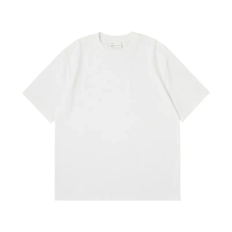 Oversize Men's T-Shirt Heavy Cotton Solid Color Heavy Loose Off-Shoulder Short Sleeve New Men's T-Shirt Undershirt Men's