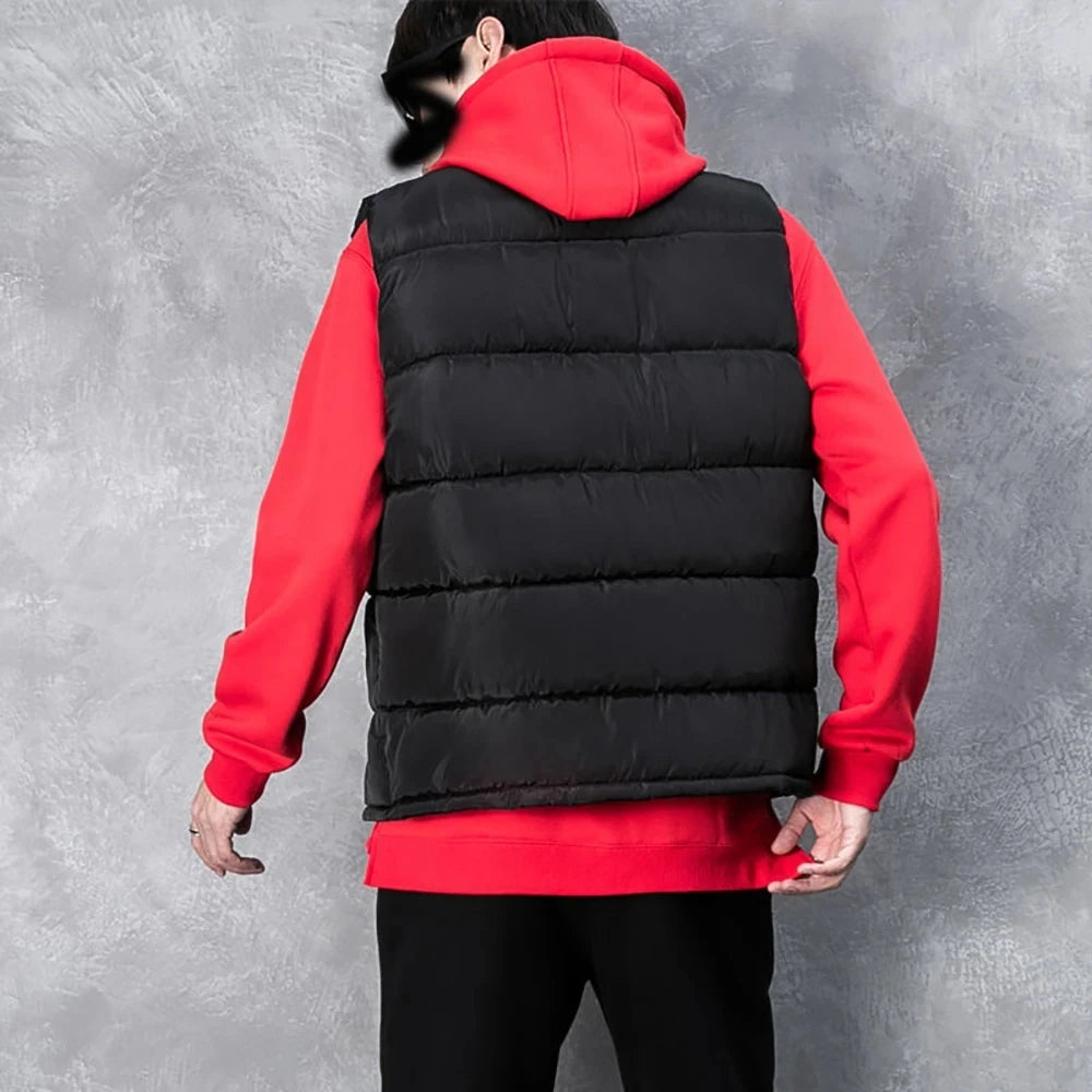 Gilet Homme Chaud Sans Manches — Veste Zippée Imperméable Automne/Hiver