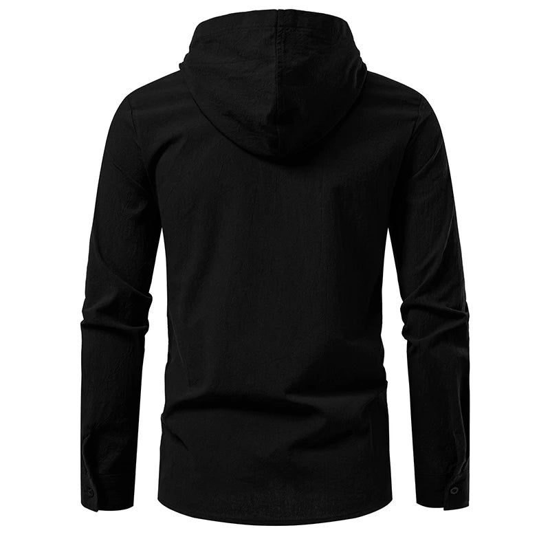 Chemise Homme à Capuche – Manches Longues Style Décontracté