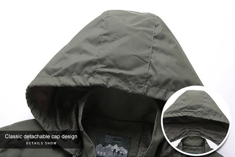 Coupe-Vent Tactique Homme À Capuche — Imperméable Outdoor Militaire