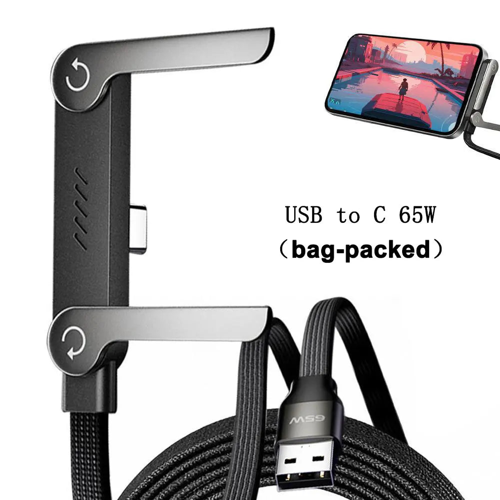 Câble Charge Rapide 240W Pliable avec Support Intégré — Universel Tablette & Téléphone